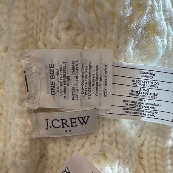 J. Crew Cream Knit Beanie with Pom - Picture 2 of 4